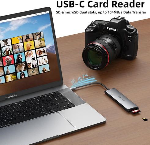 USB C Hub, WALNEW 7 in 1 USB C Docking Station with 4K HDMI,100W PD, 3 5Gbps Data Ports(1 USB-C & 2 USB 3.0),TF/SD Card Reader, USB Hub for Laptop...