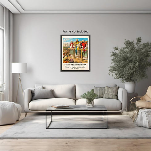 Posterizer 1 pcs-Reading and obeying the law poster-Religious Posters-Gifts for Christians -Decor for Church, Sunday School Classroom- unframed wa...