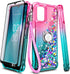 NZND Compatible with Nokia C300 (N155DL) Case, Nokia G100 (N150DL) with Tempered Glass Screen Protector, Ring Holder/Wrist Strap, Glitter Liquid F...