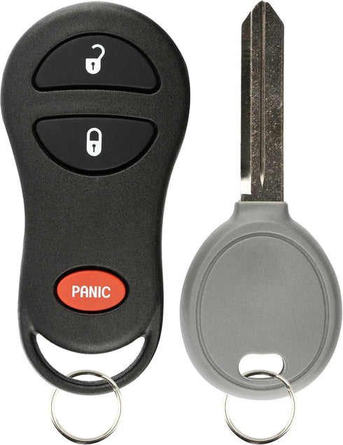 KeylessOption Keyless Entry Remote Fob Uncut Ignition Car Key Replacement for GQ43VT17T, 04686481...