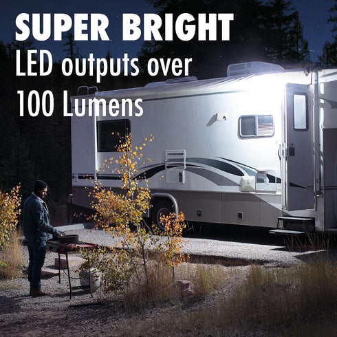 Lumitronics 12V LED Exterior Outdoor Porch Light with On/Off Switch, Removable Clear & Amber Lenses Perfect Outside Replacement Lights for RVs, Mo...