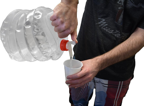 Collapsible Water Jug Folding Water Bottle Backpacking Camping Gear (5 Liters/1.3 Gallon)...