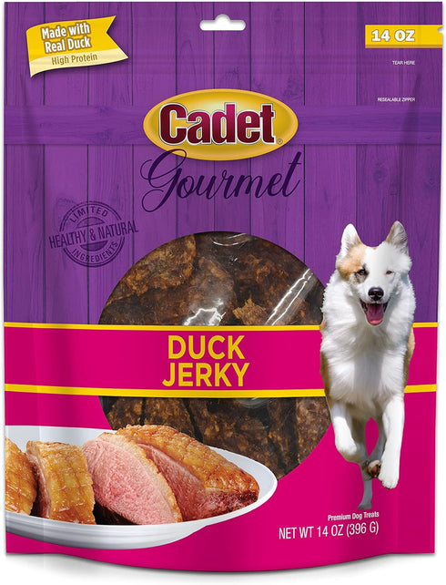 Cadet Gourmet Duck Jerky Dog Treats - Healthy & Natural Duck Dog Training Treats for Small & Large Dogs - Inspected & Tested in USA (14 oz.)...
