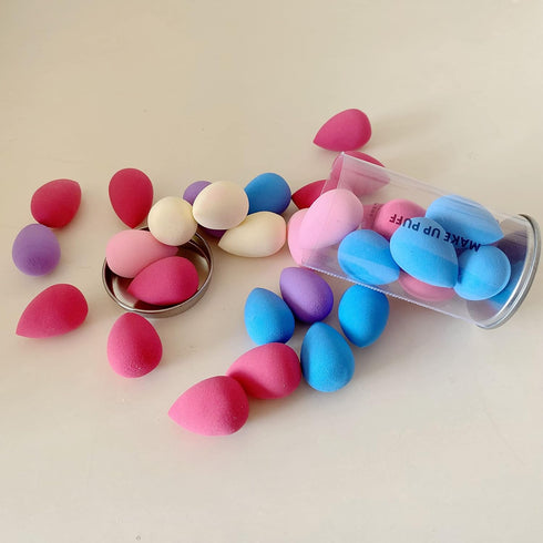 Mini Makeup Sponge Multi-colored 10 Pcs Small Beauty Sponge Blender Set for Foundation, Powder, Concealer Highlight,and Eye Shadow...