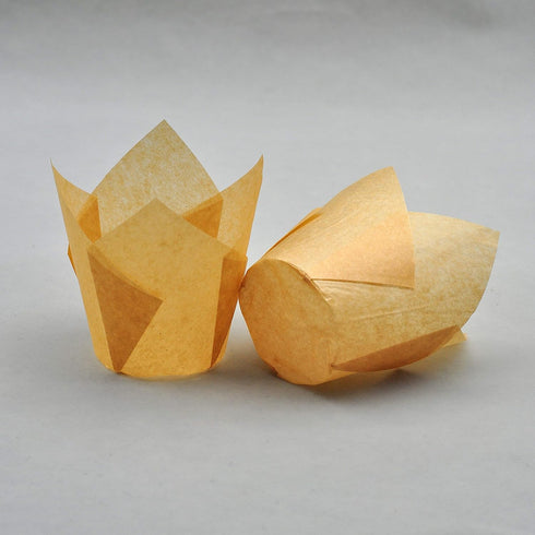 Muffin Greaseproof paper Baking cupcake cups, 2" x 3 1/2" Natural Tulip Baking Cup Case of 125 pcs (125, Standard)...