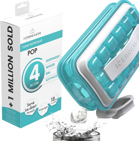 ICEBREAKER POP 2024: Make And Serve Ice Without Ever Touching The Ice | The Sanitary Silicone Ice Cube Tray for Freezer | Patented Ice Trays for F...