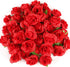 Kesoto 50pcs Red Roses Buds Artificial Flowers Bulk, 1.6" Small Silk Fake Roses Flower Heads for Decoration, Crafts, Wedding Centerpieces Bridal S...