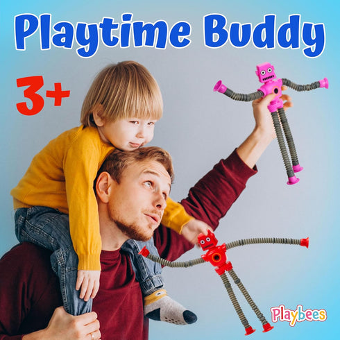 Telescopic Suction Cup Robot Toys 6-PACK Shape Changing Educational Fidget Toys with Remote Control Sensory Toys ADHD Autistic Stimulating Creativ...