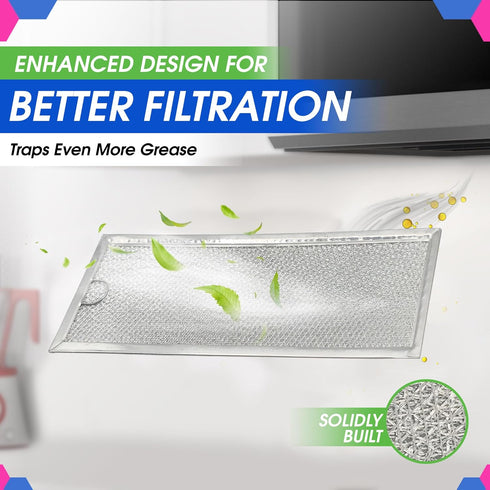 Microwave Grease Filter Replacement 13" x 4.7" WB06X10288 Compatible with GE Microwave Filter Replacement - Aluminum Mesh Filters for Kitchen Stov...