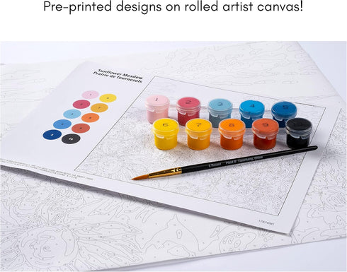 Plaid Pumpkin Stack Modern Kit, 14" x 14" Paint by Numbers for Adults and Kids, Easy-to-Follow DIY Crafts, Art Supplies with A Textured Finish, 17...