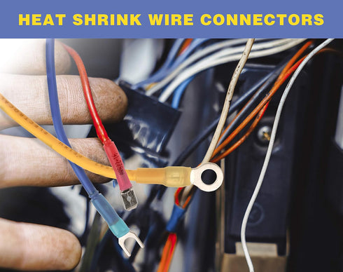 haisstronica 200PCS Heat Shrink Female Spade Connectors,22-10 Gauge Electrical Spade Wire Connectors,Quick Disconnect Wire Connectors,Female Spade...