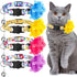 Weewooday 4 Pcs Spring Cat Collar for Girl Cats Gir Cat Collars Flower with Bell and Removable Floral Flower Patterns Adjustable Collar for Pets H...