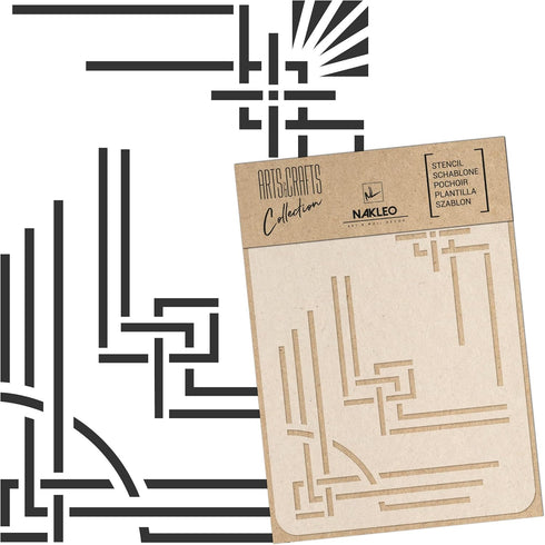 NAKLEO DIY Reusable Plastic Stencil - Art Deco Frames Borders 1 - Art Craft Wall Painting Pattern Template Scrapbooking Decoupage - Fabric Furnitu...