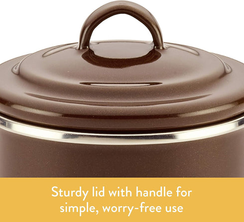 Ayesha Curry Enamel on Steel Bacon Grease Can / Bacon Grease Container - 4 Inch, Brown...