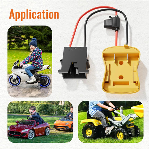 20V Battery Adapter for Dewalt Power Wheel Adapter with Wire Harness Connector 12 AWG Wire Compatible with Fisher-Price 12 Volt Power Wheels...