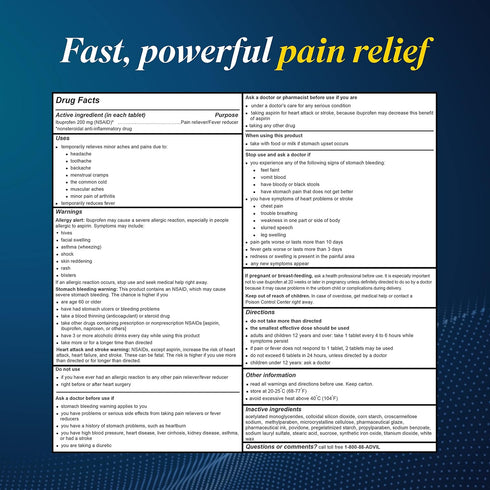 Advil Pain Reliever and Fever Reducer, Ibuprofen 200mg for Pain Relief - 24 Coated Tablets...
