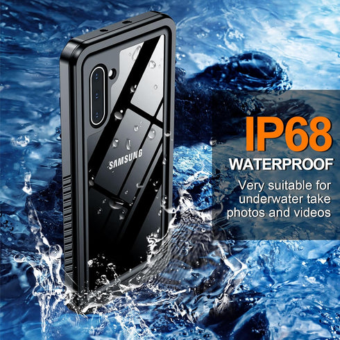 Hualele for Samsung Galaxy Note 10 Case Waterproof, Built in Lens & Screen Protector Rugged Full Body Heavy Duty Protective Military Grade IP68 Un...
