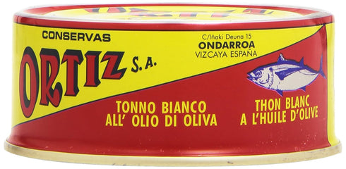 Ortiz White Tuna in Olive Oil, Fresh Tender Slices, Spanish Wild Caught Tuna, High in Protein and Omega 3 Fats, Excellent in Salad, Pasta or Sandw...