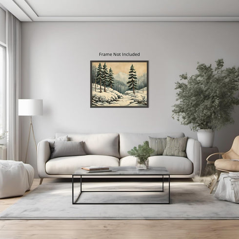 Posterizer 1 pcs-snowy winter scene of trees and nature 9-Landscape & Nature Art-GIft for Men Women Teens-Living Room Bedroom Decor- unframed wall...