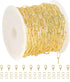 YOUBEIYEE 16.4 Feet Light Gold Embossed Paperclip Chain for Jewelry Making 18K Gold Plated Brass Chain Roll Women Necklace Bracelet DIY Jewelry Su...