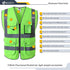 JKSafety 9 Pockets Class 2 High Visibility Zipper Front Safety Vest With Reflective Strips, Meets ANSI/ISEA Standards (150-Green, 4X-Large)...