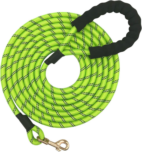 Nylon Strong Dog Rope Lead Reflective Training Dog Leash with Soft Handle 5-20 FT Long Green (Dia:0.5" 8FT)...