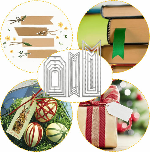 Bookmark Metal Cutting Dies DIY Craft Carbon Steel Embossing Template - 3 Piece Set...