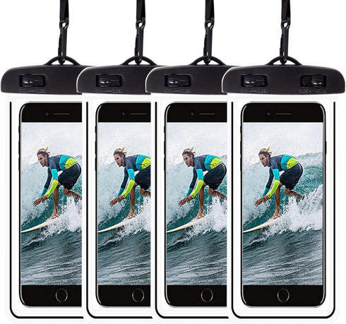 Waterproof Phone Pouch 4Pack, Floating Underwater Phone Case Dry Bag Lanyard Universal IPX8 for iPhone 15 14 13 Pro Max Plus Samsung Galaxy S24 Ul...