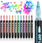 Outline Markers Self-outline Metallic Markers, 12 Colors Double Line Outline Markers, Super Squiggles Shimmer Outline Glitter Pen Set for Christma...