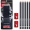 PANDAFLY Eraser Pencil Set - 6pc Eraser Pencils and 2pc Sharpener, Erasing Small Details or add Highlights for Sketching, Charcoal Drawings. Art E...