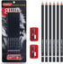 PANDAFLY Eraser Pencil Set - 6pc Eraser Pencils and 2pc Sharpener, Erasing Small Details or add Highlights for Sketching, Charcoal Drawings. Art E...