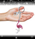 Aqua 79 Pink Flamingo Keychain - 3D Sparkling Crystal Rhinestone Flamingo Charm with Silver Clasp Key Ring, Cute Keychain Accessories for Handbags...