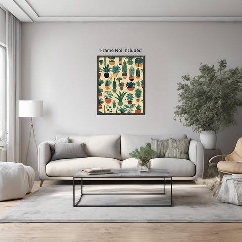 Posterizer 1 pcs-plants pots cactus cute art for plant lovers 2-Floral & Botanical Art-GIft for Men Women Teens-Decor for Home & Office- unframed ...