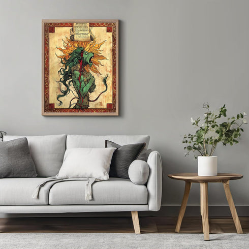 Posterizer 1 pcs-alchemical depiction with a green lion-vintage inspired 2-Vintage Art-Fantasy & Fiction Art- Gift for Men Women Entrepreneur Teen...