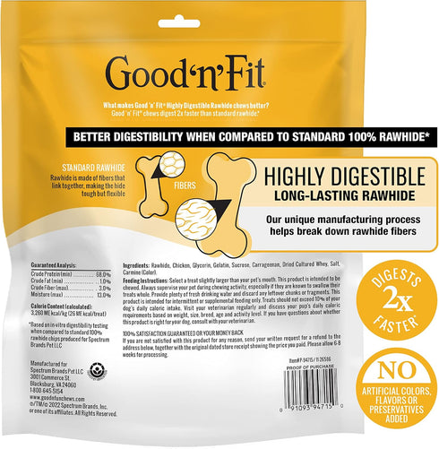 Good ‘n’ Fit Spirals Made with Real Chicken, 12 Count, Treat Your Dog to Long-Lasting and Highly Digestible Rawhide Chews...