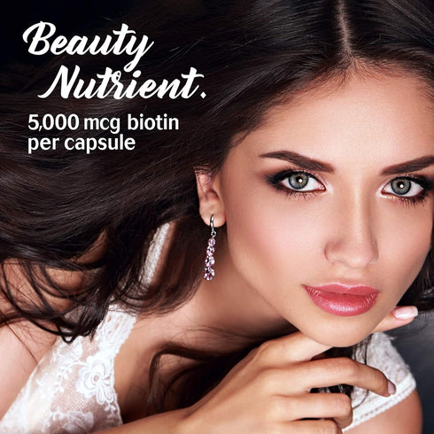 Bluebonnet Nutrition Biotin 5000 mcg, Hair & Nail Support*, Non-GMO, Vegan, Kosher Certified, Gluten-Free, Soy-Free, Dairy-Free, 60 Vegetable Caps...