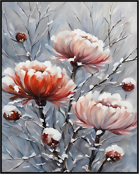 Posterizer 1 pcs-dainty flowers in nature -oil painting style-11-Floral & Botanical Art-Landscape & Nature Art-Living Room Bedroom Decor- unframed...