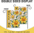Welcome Spring Summer Floral Flower Small Decorative Garden Flag, Yellow Daffodil Eucalyptus Leaves Yard Lawn Outside Decor, Seasonal Burlap Outdo...