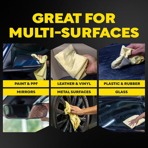 Meguiar's Supreme Shine Microfiber Towels for Cars, Absorbent Ultra-Plush Car Microfiber Towel Set for Effectively Removing Car Care Products With...