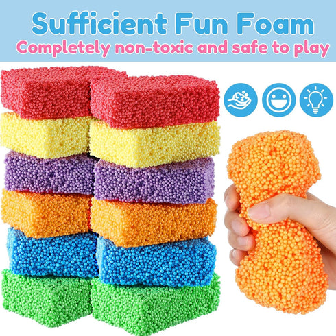 Shappy 12 Blocks Modeling Foam Clay for Kids Pluffle Playfoam Clay Foam Beads for Education Preschool Toys for Kids Develop Creativity DIY Art Cra...