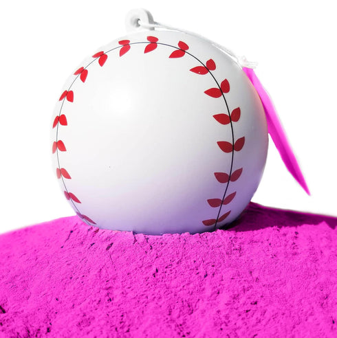 Gender Reveal Baseball for Baby Showers and Reveal Parties - 100% All Natural Holi Powder (Pink)...