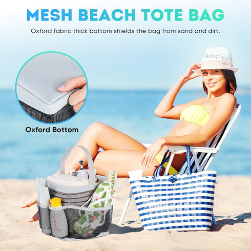 2 Pack Mesh Shower Caddy Portable for College Dorm Room Essentials, Shower Caddy Dorm with 8-Pocket Large Capacity,Shower Bag for Beach,Swimming,G...