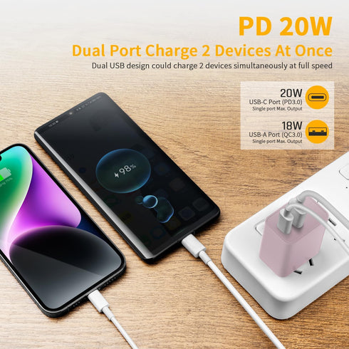 USB C Charger Block, Watch Se Block, 2023 Upgrade Dual Port Fast Charging Block Cube Box Brick Plug Adapter Compatible with New Watch SE Series 8 ...