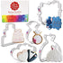 Ann Clark Cookie Cutters Wedding Cookie Cutters 5-Pc Set Made in the USA, Square Plaque, Wedding Cake, Wedding Dress, Diamond Ring, Double Heart...