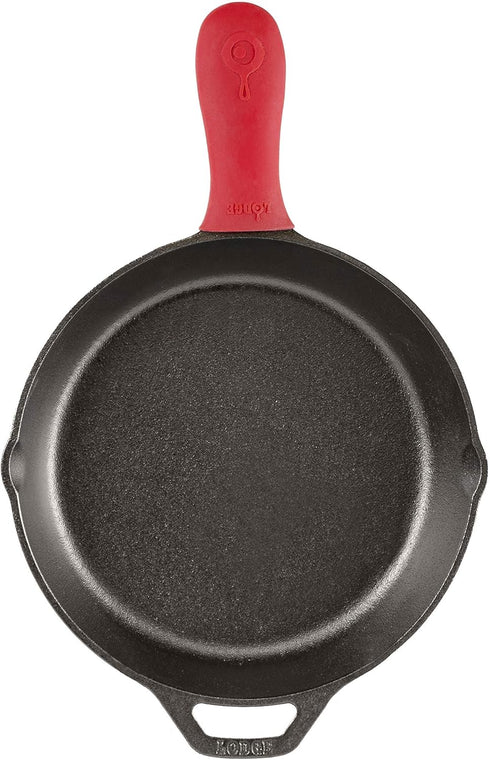 Lodge Silicone Hot Handle Holder - Dishwasher Safe Hot Handle Holder Designed for Lodge Cast Iron Skillets 9 Inches+ w/ Keyhole Handle - Reusable ...