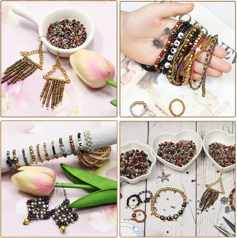 12/0 Glass Seed Beads About 15600pcs 24 Colors 2mm Loose Seed Beads Kit Bracelet Making Beads with 24-Grid Plastic Storage Box for Jewelry Making...