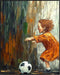 Posterizer 1 pcs-classic oil paintings inspired-child playing football / soccer-Sports & Hobby Art Gifts for sports fans Decor for Home & Office- ...