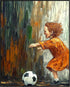 Posterizer 1 pcs-classic oil paintings inspired-child playing football / soccer-Sports & Hobby Art Gifts for sports fans Decor for Home & Office- ...