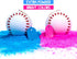 Winsharp Gender Reveal Baseball Set - 2 Balls - Pink and Blue Exploding Gender Reveal Ball with Powder, Baseball Or Bows Party Supplies Decoration...