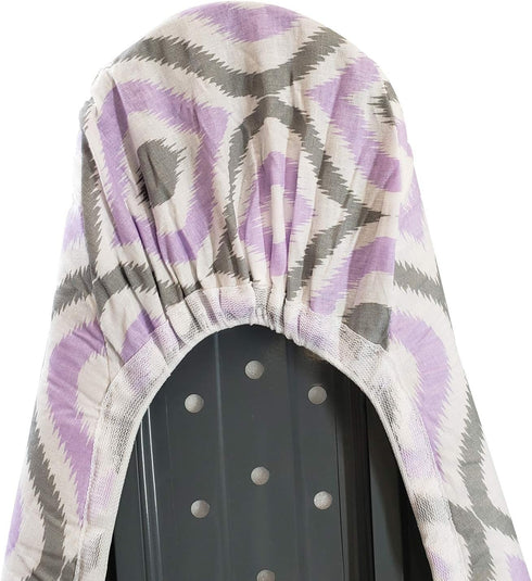 HOMZ Standard Width Ironing Board Cover and Pad, Purple/Grey/White Moroccan...